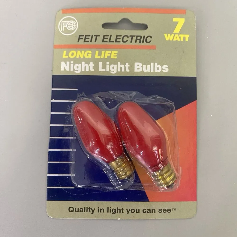 Lot of 6 Feit Electric 7W Night Light Bulbs Red Blue Green Christmas C7